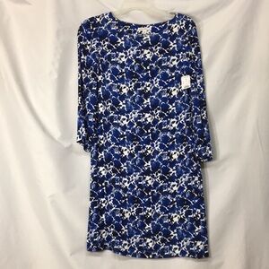 J. Crew Women’s Blue Floral Long-Sleeve Dress Size XXS NEW With Tags